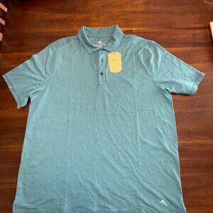 $99 Tommy Bahama "Oil Blue" Seven Seas Casual Polo Shirt Men's Size XL